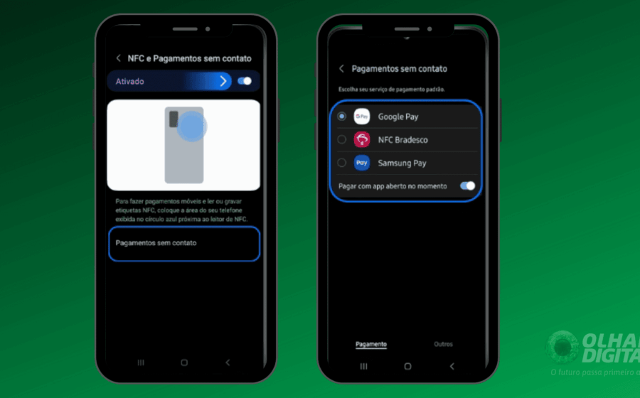 Antena NFC em smartphone Android para uso gratuito no Pix por aproximação