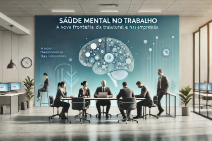 Executivo em check-up de saúde mental corporativo contra burnout