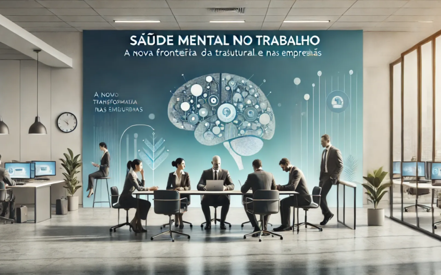 Executivo em check-up de saúde mental corporativo contra burnout