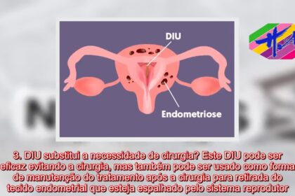 Mulher segurando dispositivo intrauterino hormonal com símbolo de plano de saúde ao fundo