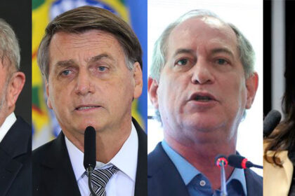 Collage de nove candidatos à Presidência em diferentes atos de campanha nesta segunda-feira