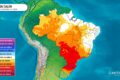 Mapa de Mato Grosso com 66 municípios em alerta vermelho de calor extremo acima de 40°C