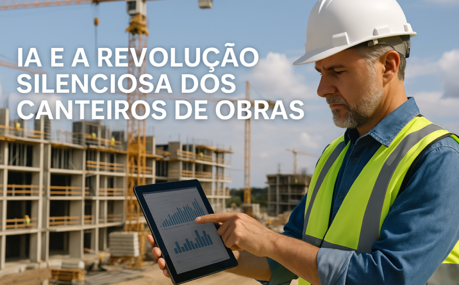 Canteiro de obras em Rio das Ostras com placa de alvará de construção aprovado em 24 horas
