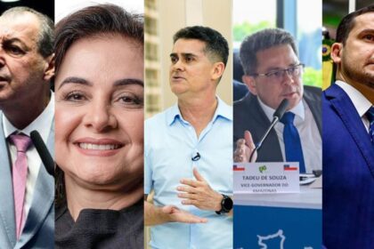 Candidatos ao governo do Amazonas 2026 campaignando em municípios do interior do estado