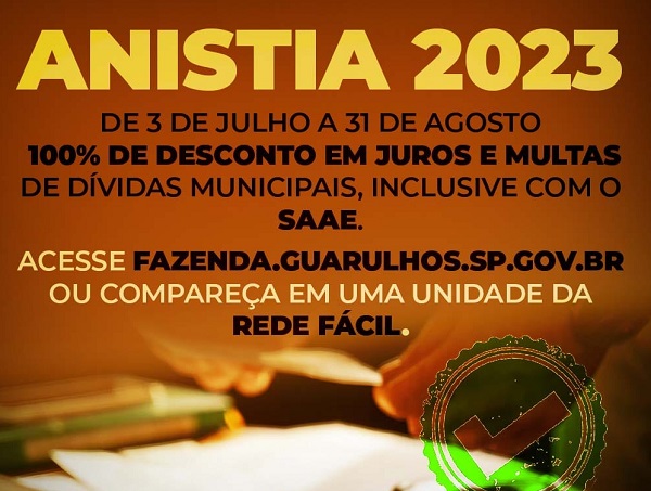 Projeto de lei da anistia fiscal 100% em dívidas municipais de Taubaté na Câmara