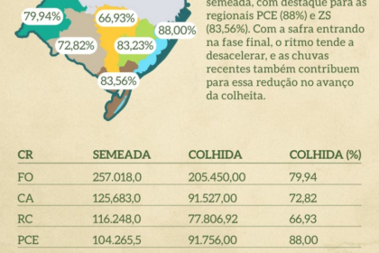 Lavoura de arroz no Sul do Brasil com menor área plantada desde 1982