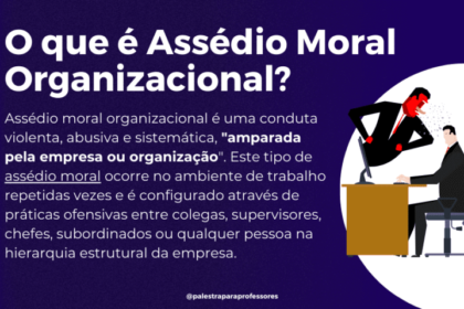 Ilustração conceitual de assédio organizacional: silhuetas de funcionários sob pressão de metas e rankings, com balança da justiça ao fundo