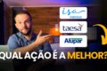 Linhas de transmissão de energia ao pôr do sol, representando setor elétrico brasileiro e análise de ações ISAE4, ALUP11, TAEE3