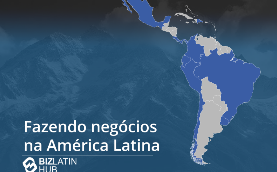 Logotipo do BTG Pactual sobre mapa da América Latina com destaque para o Peru