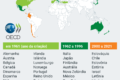 Mapa-múndi destaca Brasil e 30 nações que proíbem apostas online, com gavel e fichas de cassino bloqueadas