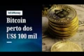 Gráfico de alta do Bitcoin atingindo US$ 86.420 com seta verde indicando valorização de 6,7%