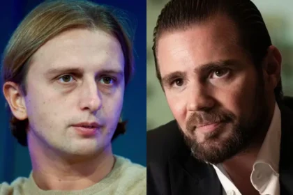 Superiate de luxo com sobreposição de dados de IA, simbolizando compra via ChatGPT por CEO da Revolut