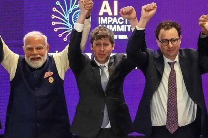 Sam Altman e Dario Amodei em audiência no Senado australiano sobre regulação de IA
