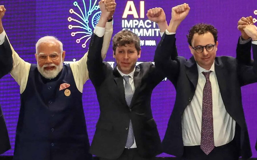 Sam Altman e Dario Amodei em audiência no Senado australiano sobre regulação de IA