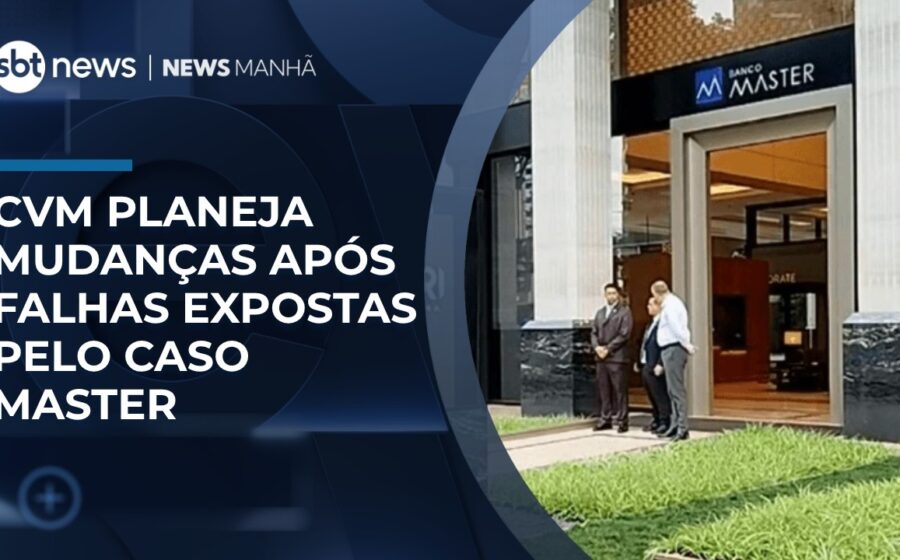Sede da CVM no Rio de Janeiro com logotipo oficial, céu nublado simbolizando pressão institucional sobre autarquia