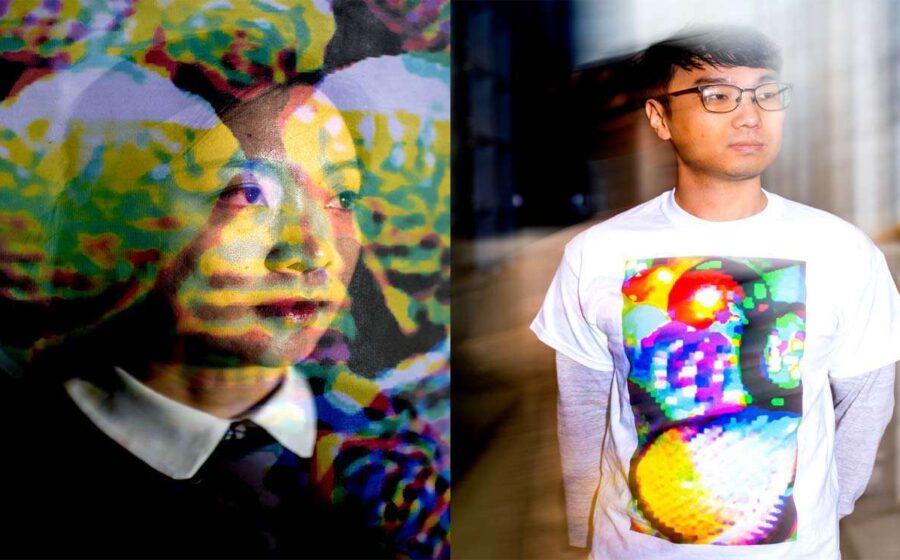 Camisa com padrão geométrico que engana algoritmos de vigilância por IA