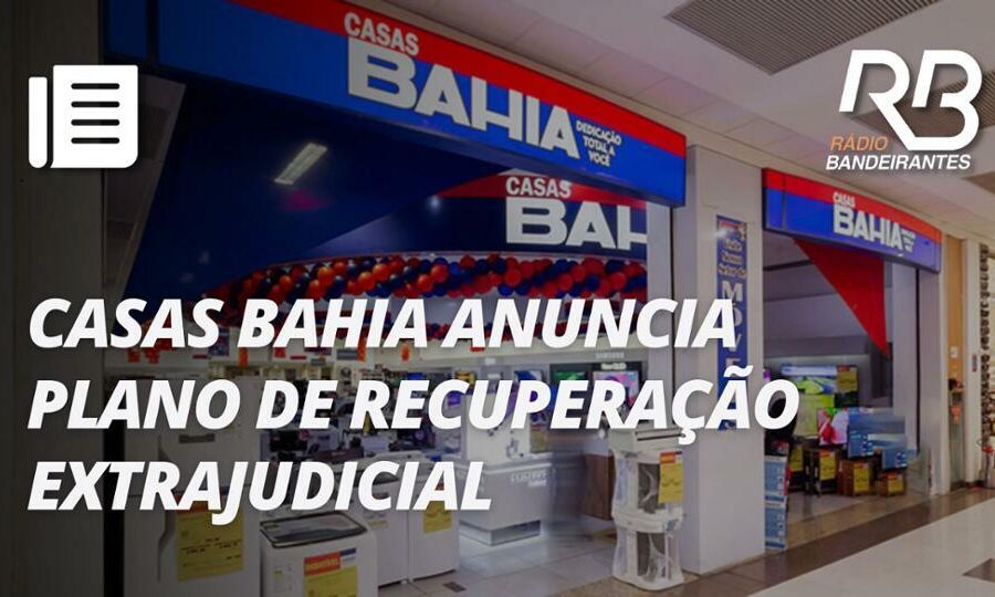 Logos Casas Bahia e GPA com balança da justiça e valores bilionários em disputa judicial