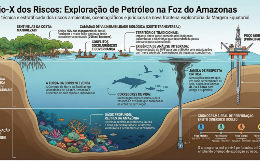 Navio sísmico da Chevron operando na bacia da Foz do Amazonas para exploração de petróleo