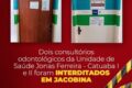 Fachada de clínica odontológica interditada com aviso oficial da Vigilância Sanitária em João Pessoa