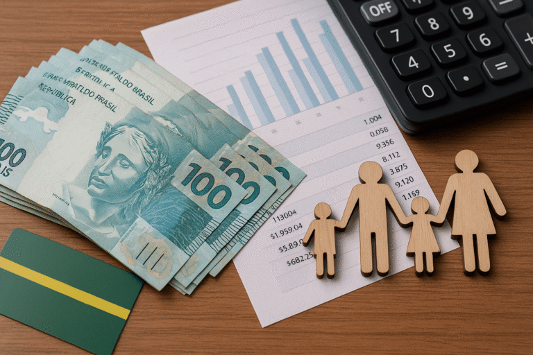 Gráfico mostra queda de contenção orçamentária para R$ 16 bi e alta do déficit para R$ 80,9 bi com ícone Bolsa Família