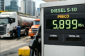 Bomba de combustível exibindo preço do diesel a R$ 2,12 por litro em posto brasileiro