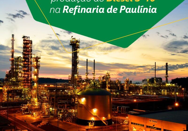 Refinaria Replan em Paulínia com tanques de armazenamento e estrutura industrial ao pôr do sol