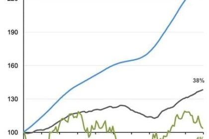 Gráfico comparando rentabilidade de carteira diversificada versus CDI nos últimos 5 anos com analogia de seguro automotivo