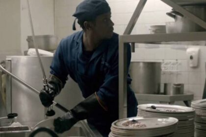 Daniel Colzani, imigrante brusquense, servindo jantar a astronautas da NASA em seu restaurante na Flórida nos anos 70