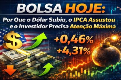 Gráfico mostra dólar subindo para R$ 5,20 e Ibovespa caindo abaixo de 184 mil pontos