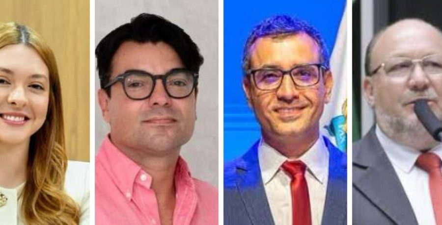 Mapa de Sergipe com 6 candidatos a governador e urnas eletrônicas simbolizando eleição 2026