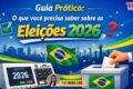Celular exibindo aplicativo e-Título com foto do eleitor na tela, simbolizando identificação digital para votação 2026