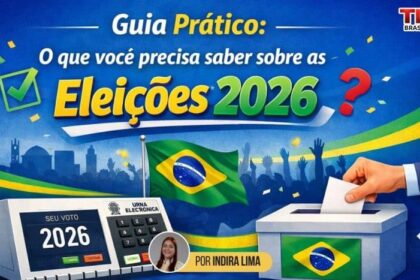 Celular exibindo aplicativo e-Título com foto do eleitor na tela, simbolizando identificação digital para votação 2026