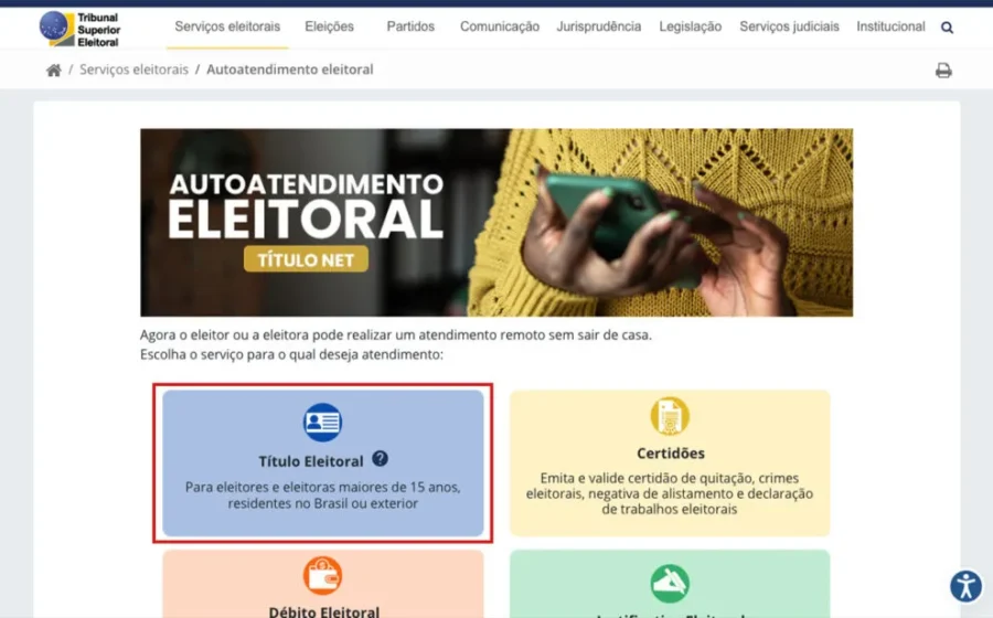 Eleitor consulta local de votação no site do TSE para eleições 2026