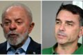Gráfico mostra empate técnico 46% Lula vs 44% Flávio Bolsonaro pesquisa Datafolha segundo turno