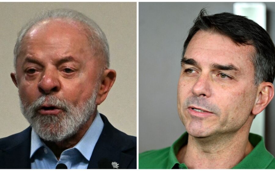 Gráfico mostra empate técnico 46% Lula vs 44% Flávio Bolsonaro pesquisa Datafolha segundo turno