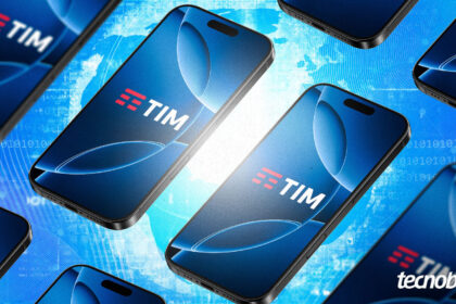 Logotipo da TIM Brasil sobreposto a bandeira da Itália e ícone de controle estatal, simbolizando aquisição