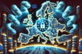 Mapa da Europa com ícones de software livre substituindo logos de Big Tech, simbolizando soberania digital francesa