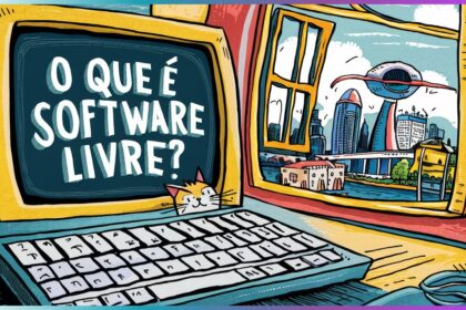 Bandeiras da França e Brasil com ícones de software livre e nuvem representando soberania digital