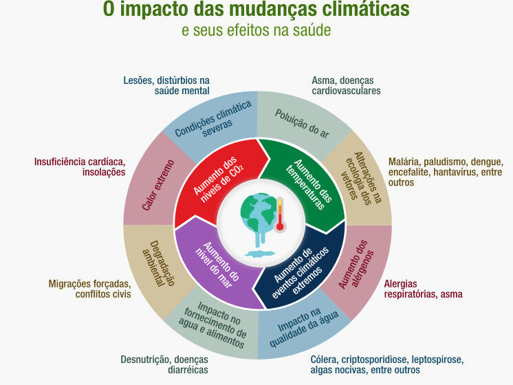 Cientistas e formuladores de políticas analisam gráficos de clima e saúde com ícones de dinheiro e termômetro 1,5°C