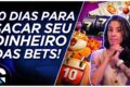 Relógio de contagem regressiva com dinheiro e apps de apostas bloqueados no Brasil