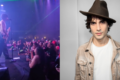 Fiuk no palco anunciando volta da banda Hori em show para 67 pessoas em Campinas