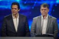 Fernando Haddad discursa em debate da Record sozinho no púlpito, anuncia bloqueio de privatizações de metrô e trem