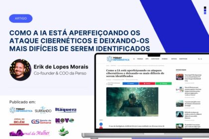 Ilustração de agentes de IA autônomos rompendo barreiras de segurança digital e acessando sistemas governamentais