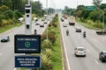 Sistema de fiscalização por IA com câmeras na Rodovia Washington Luís monitorando veículos em movimento