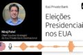 Sede do Itaú em Miami com bandeira dos EUA e Brasil, simbolizando expansão bancária