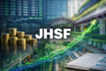 Gráfico de alta da ação JHSF com ícones de palácios, iates e dividendos mensais