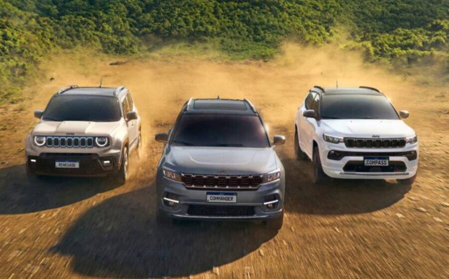 Jeep Compass, Commander e Renegade lado a lado com etiquetas de desconto até R$ 48,8 mil