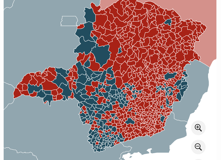 Mapa de Minas Gerais com urna eletrônica e números 16,3 milhões de eleitores 2026