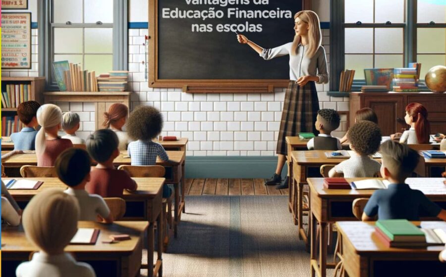 Estudantes da rede municipal de Montes Claros em sala de aula aprendendo educação financeira com materiais didáticos