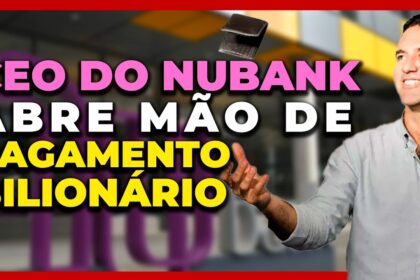 Logos do Nubank e Monzo lado a lado com setas indicando aquisição bilionária
